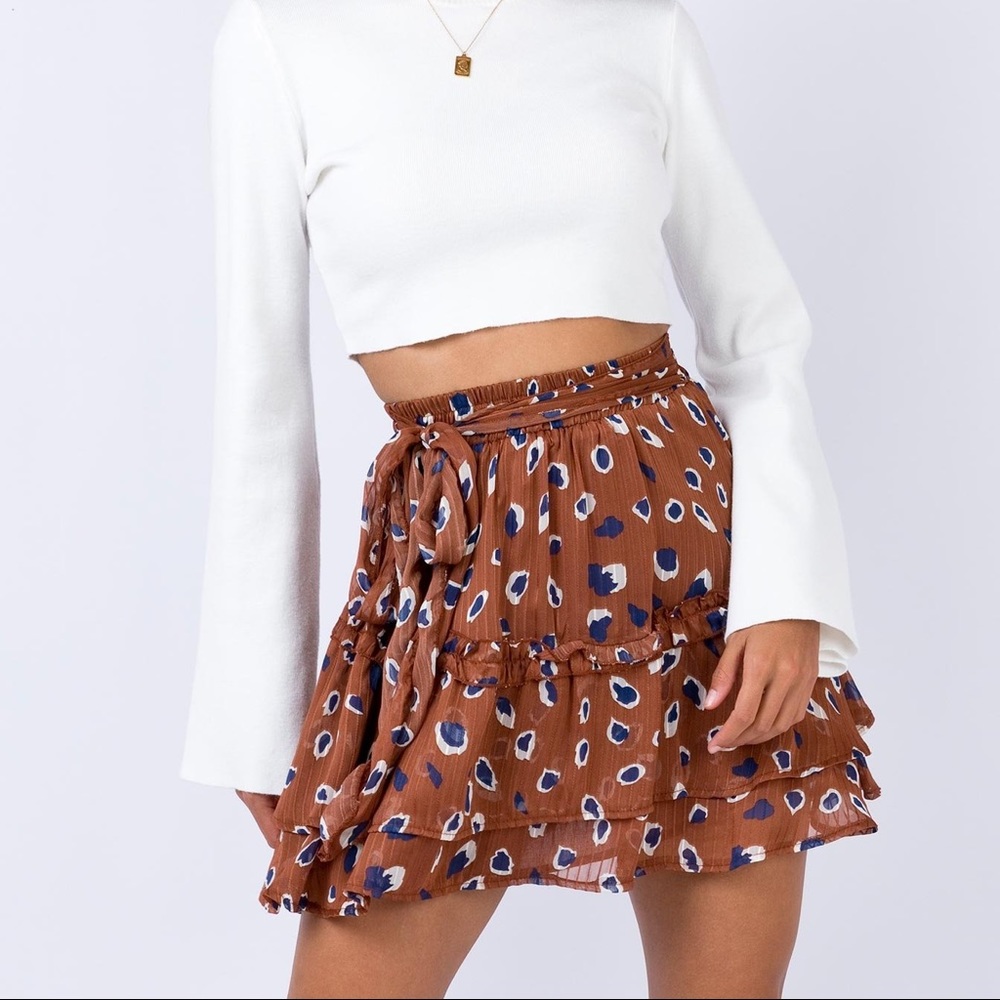 Princess Polly Worton Mini Skirt Brown